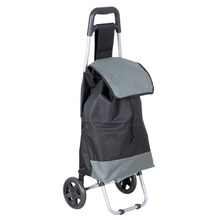 Indkøbstrolley med hjul sort/grå